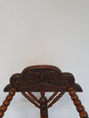 Dutch Triangular Turned Wood Corner Chair Rush Seat Knitting Armchair
