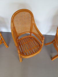 4 x Rattan /Webbing dining chairs 80s in beautiful condition