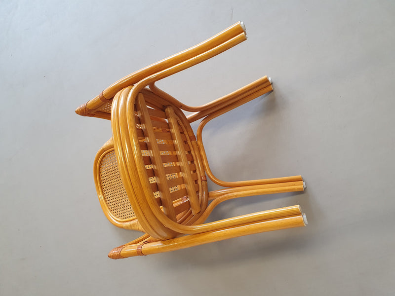 4 x Rattan /Webbing dining chairs 80s in beautiful condition