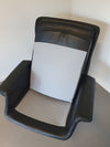 2 calf black leather lounge chairs