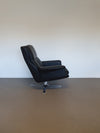 2 calf black leather lounge chairs