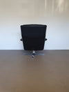 2 calf black leather lounge chairs