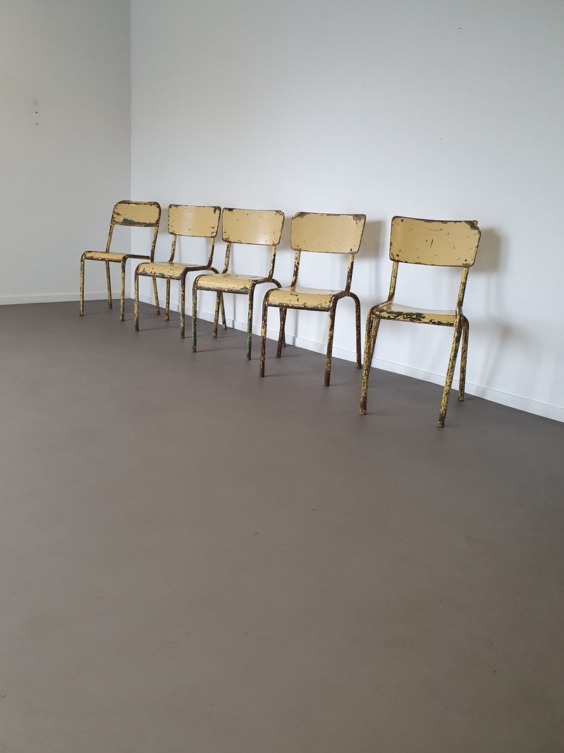 Old stacking school chairs 1950s