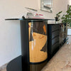 Unique dressoir by Carlo Malnati, produced around the 1980’s. The art work is made out of inlaid wood, using different colored pieces to create the design. 260 x 77 x 70 deep