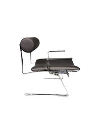 Leather and chrome lounge chair Cricket Plus by Joe Colombo, reissue from ICF International Carnovali - New