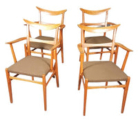 Set of 4 x German / cow horn dining armchairs / Lübke 1950s / Extremely rare /