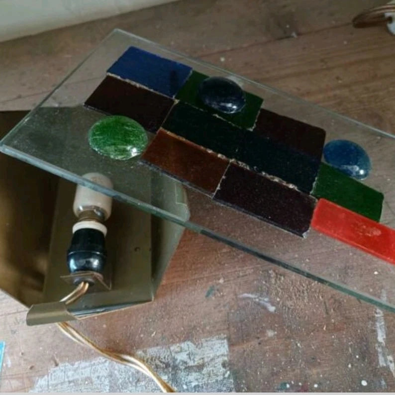 Edialux coloured wall lamp sconce Belgium 1950 / 25cm x 15 m x6cm