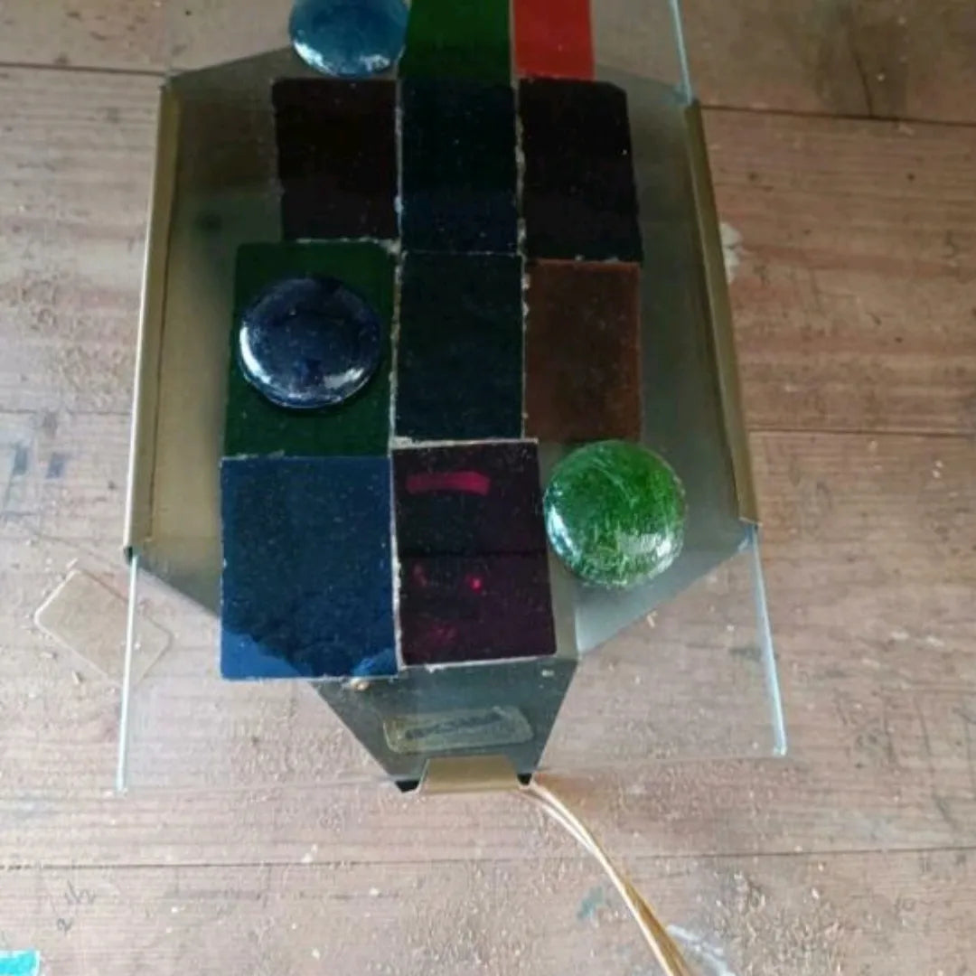 Edialux coloured wall lamp sconce Belgium 1950 / 25cm x 15 m x6cm