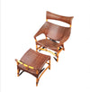 Lounge chair and footstool designed by Yuzuru Yamakawa rattan and bamboo