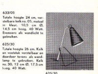 Rare Anvia table lamp 625 / 30 by J.J.M. Hoogervorst